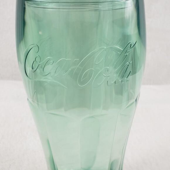 Coca Cola Aladdin Cold Cup Double Walled 16 oz. Green with Lid & Straw - Picture 2 of 10